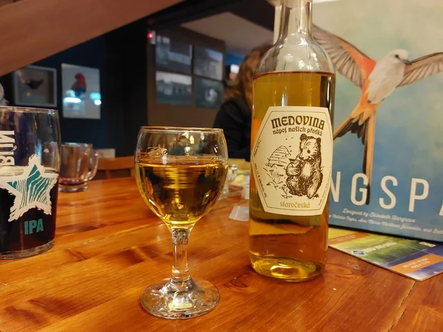 A glass of mead at the Mead Celebration · 2021
